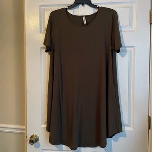 Dark Olive Zenana T-shirt dress